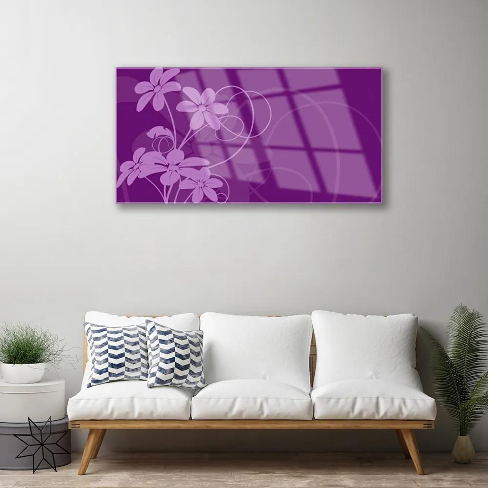 Skleneny obraz Abstrakcja kvety art 120x60 cm