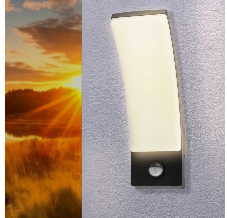 BERGE LED nástenné svietidlo 12W - 800lm - vonkajšie s pohybovým čidlom
