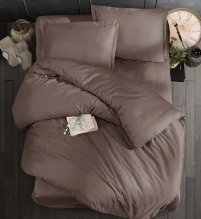 Obliečky bavlnený satén exclusive Modern hnedé 200x140cm+90x70cm TiaHome