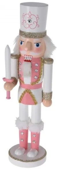 Ružový luskáčik s mečom 36 cm