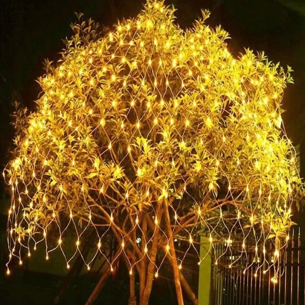 Vianočná sieťová svetelná reťaz teplá biela 100 LED 100x200cm