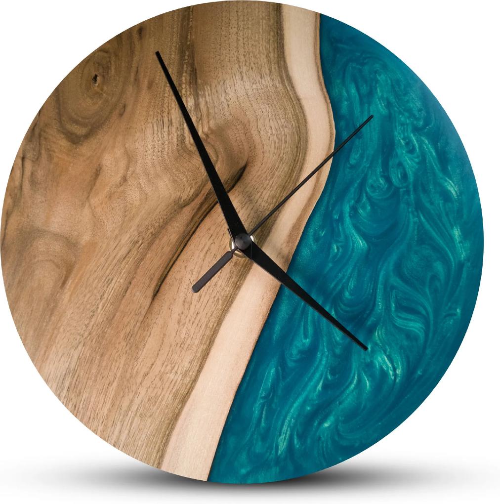TIMMER wood decor Walnut Swirl- Živicové drevené hodiny
