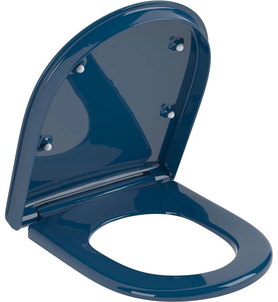 VILLEROY & BOCH ViCare WC sedátko Kompakt s poklopom, Blue, s povrchom AntiBac, 9M7261P1