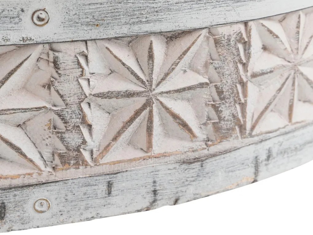 furniture-nabytek.cz - Sada 3 masívnych odkladacích stolíkov Chakki z mangového dreva, biela