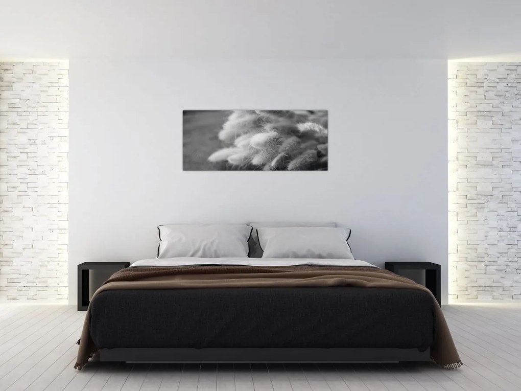 Obraz - bunny tail grass na stole (120x50 cm)