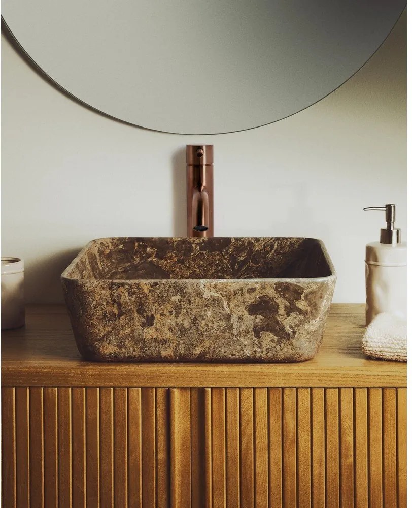 Sivé kamenné umývadlo 40x40 cm Darnen – Kave Home