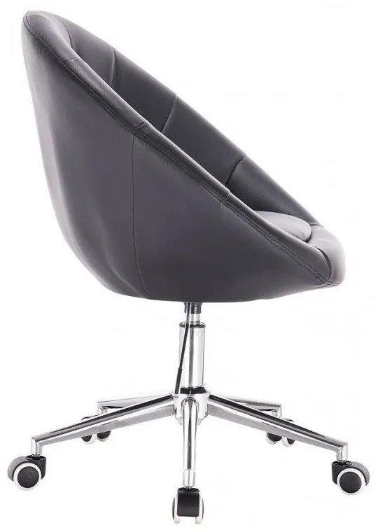 LuxuryForm DESIGN Kreslo VERA na striebornej podstave s kolieskami - čierne