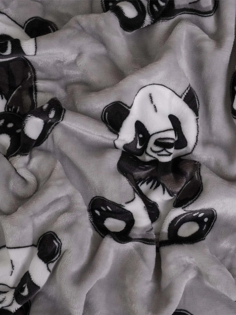 Obliečky mikroplyš do postieľky Exclusive - Panda 100 × 135 cm, 40 x 60 cm