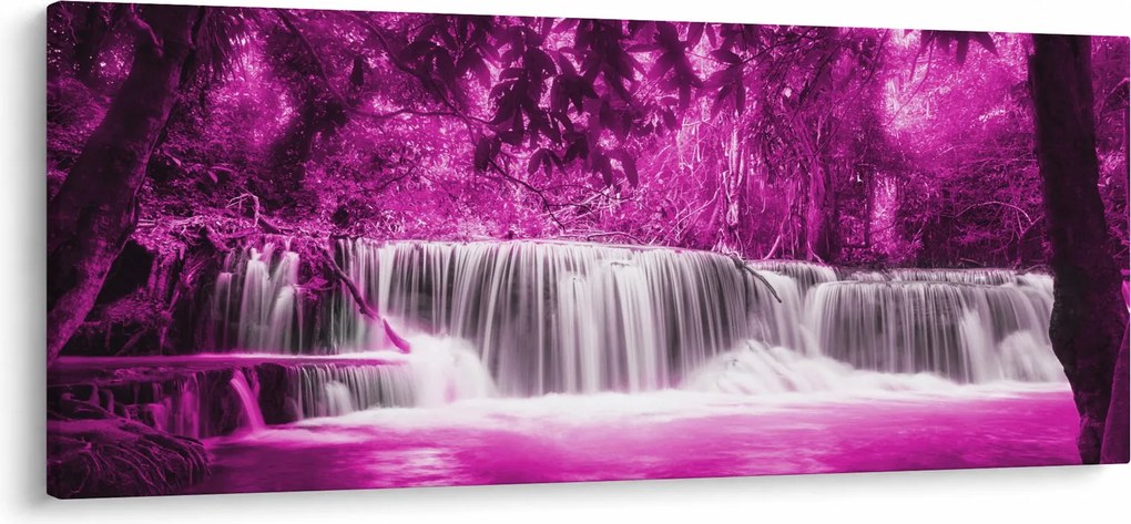 Obraz - fialový, vodopád (120x50 cm)
