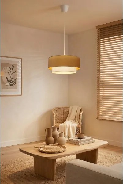 Brilagi - LED luster na lanku BOHO ECO 1xE27/10W/230V pr. 40 cm béžová/krémová