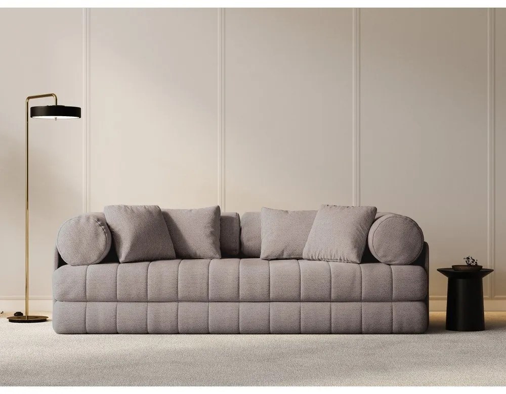 Sivobéžová rozkladacia pohovka z textílie buklé 206 cm Kemi – Cosmopolitan Design
