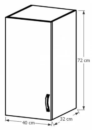 Horná kuchynská skrinka Sicilia G40 L - biela / sosna Andersen