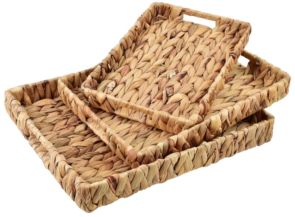 Sada 3 ks podnosů AMPARO vodní hyacint natural