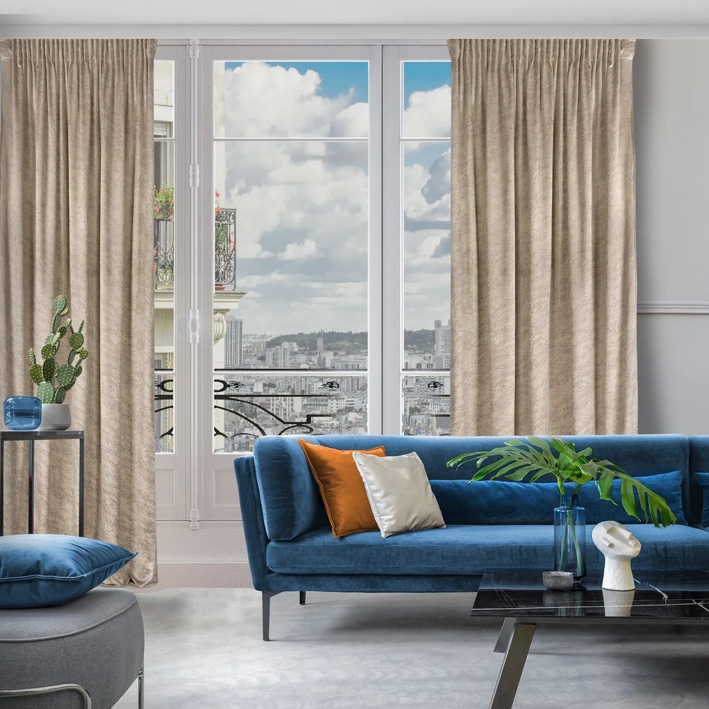 ZATEMŇOVACÍ ZÁVES NA PÁSKE RIVA 140X270 CM TMAVOBÉŽOVÁ