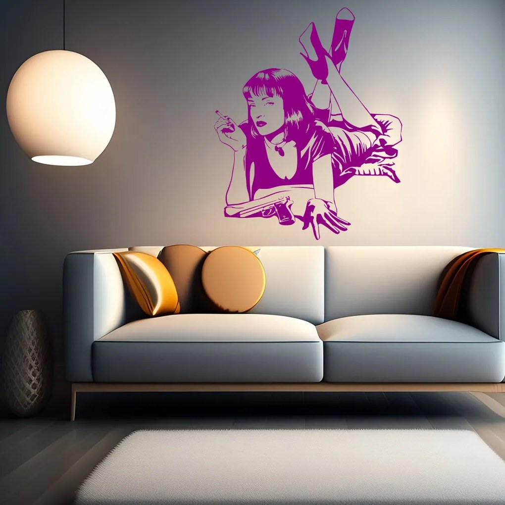 Veselá Stena Samolepka Pulp Fiction Farba: růžová, Veľkosť: 60 x 75 cm