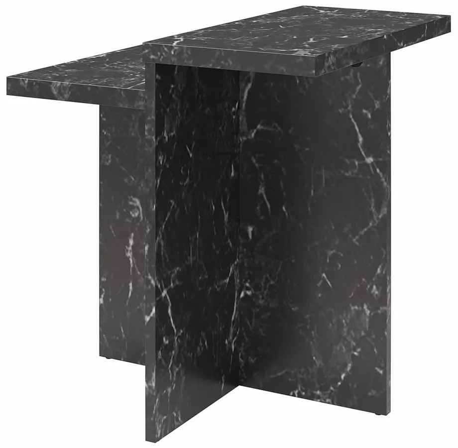 Čierny konferenčný stolík v dekore mramoru 56x56 cm Brielle – CosmoLiving by Cosmopolitan