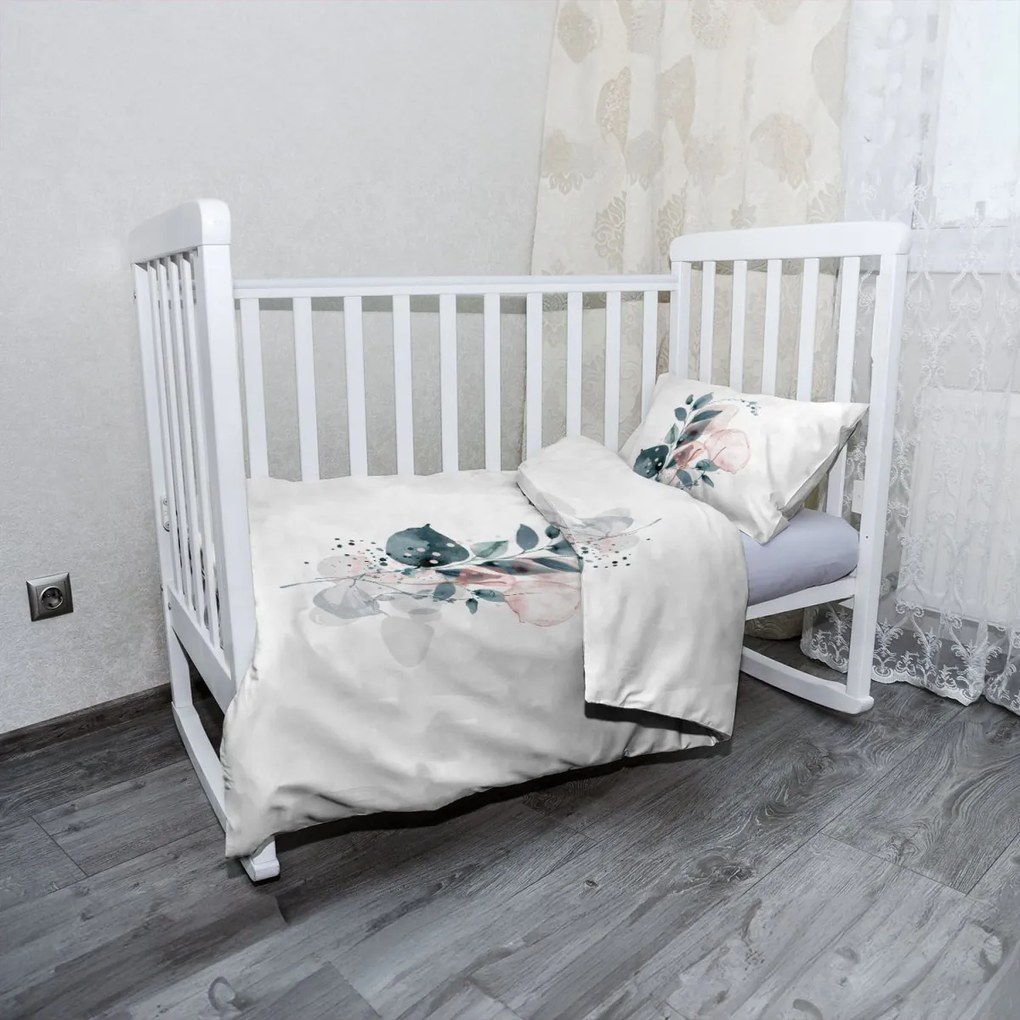 Sablio Mikroplyšové detské obliečky do postieľky Kvetinová abstrakcia - 100x135 / 40x60
