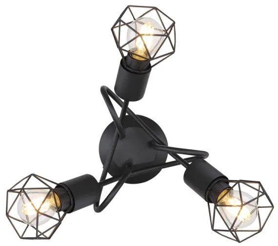 Globo - LED Prisadený luster XARA 3xE14/6W/230V čierna