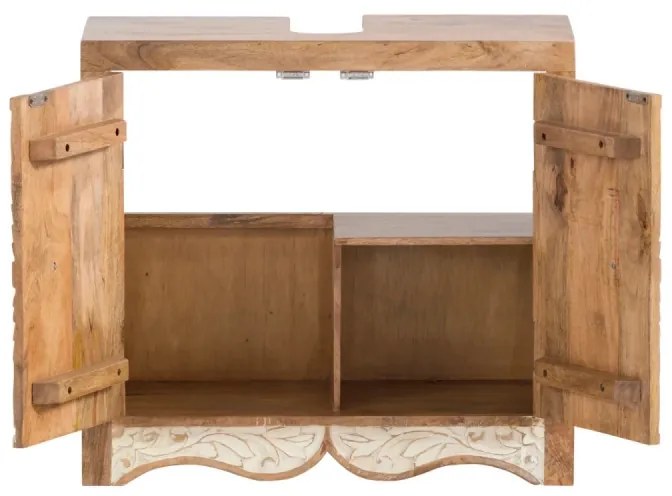 furniture-nabytek.cz - Masívna skrinka pod umývadlo Delhi Mango, lakovaná, hnedá – 67×30×61 cm