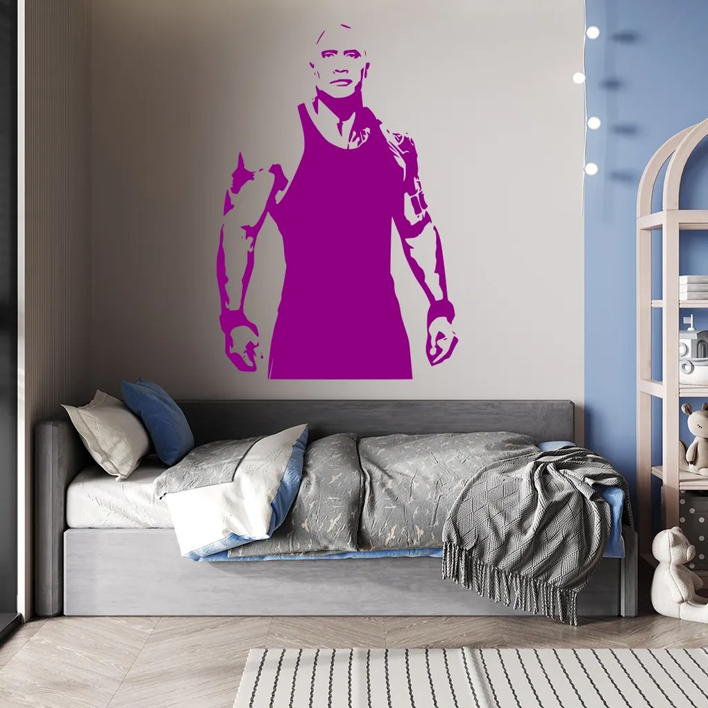 Veselá Stena Samolepka Dwayne Johnson The Rock Farba: oranžová, Veľkosť: 80 x 55 cm