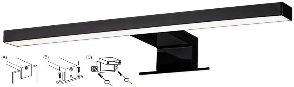 TOP LIGHT Svetlo nástenné Gila C, Čierna