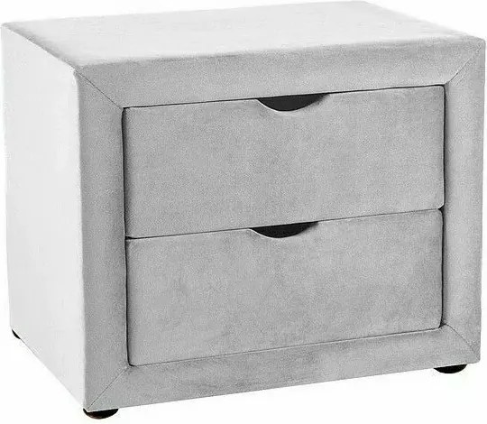 SI ET-002 Sametová nočná skrinka sivý