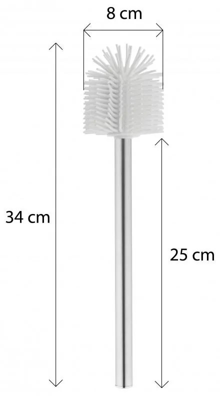 Erga Silka, silikónová WC kefa, biela-chrómová, ERG-YKA-V.WCZB-SILKA