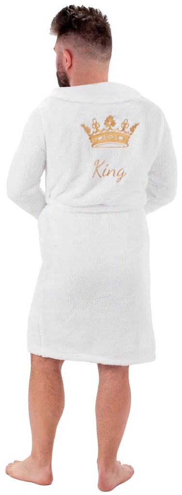 Dekorstudio Dámsky vyšívaný župan s nádpisom Queen White Varianta: L/XL