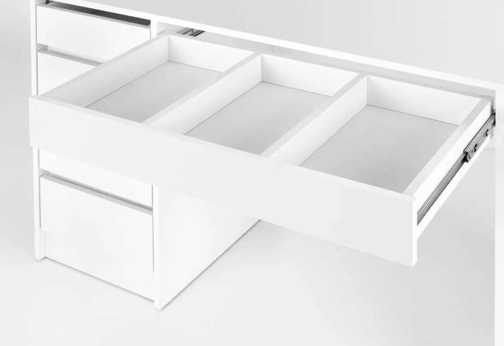 Toaletní stolek HOLLYWOOD s LED osvětlením 120 cm bílý