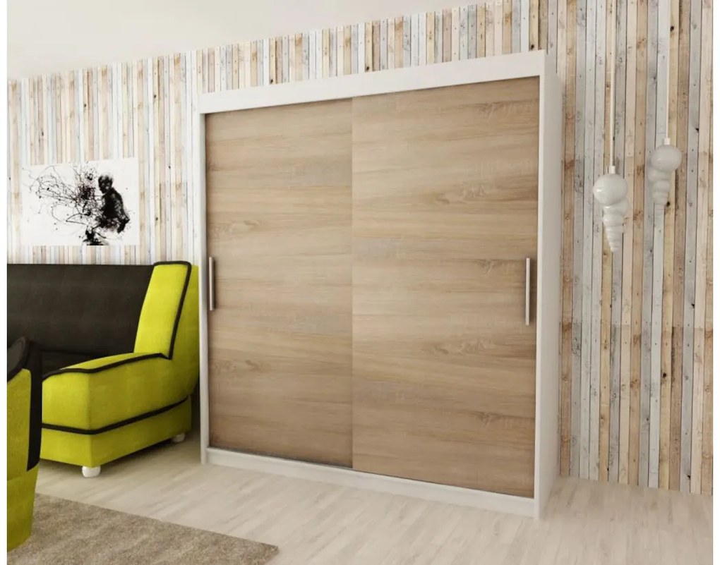 Posuvná skriňa MORI 150, 150x200x62, biela