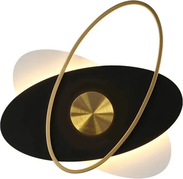 Toolight Toolight, LED nástenné svietidlo 8W APP1432-CW, čierna-zlatá-biela, OSW-03500