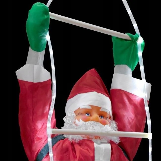 Tutumi Tutumi, LED vianočný Santa Claus na rebríku 240cm XXL 391123A, červená-biela, CHR-03620