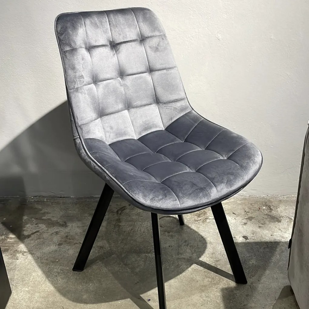 PROXIMA.store - Čalúnená jedálenska stolička RICK FARBA: sivá, MATERIÁL: zamat