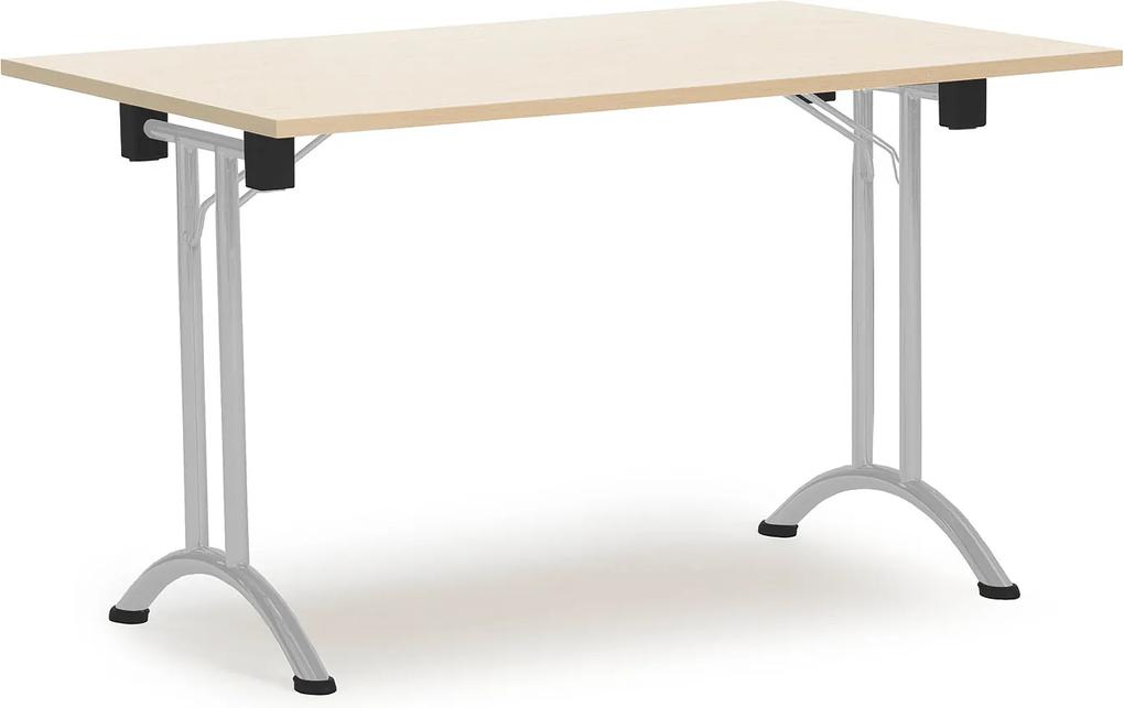 Skladací stôl Marina, 1200x800 mm, brezový laminát, sivá
