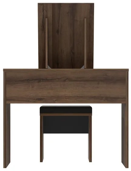 Toaletný stolík JUNO + taburet 45x29,6 cm hnedá/čierna