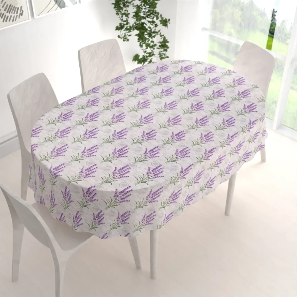 Biante Dekoračný oválny obrus PML-033 Provence levandule 140x200 cm