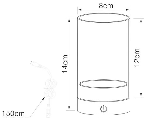 Globo 21012A- LED Von. stolná lampa PIXY LED/2W/3,7V 2700/4000/6500K IP44 béžová