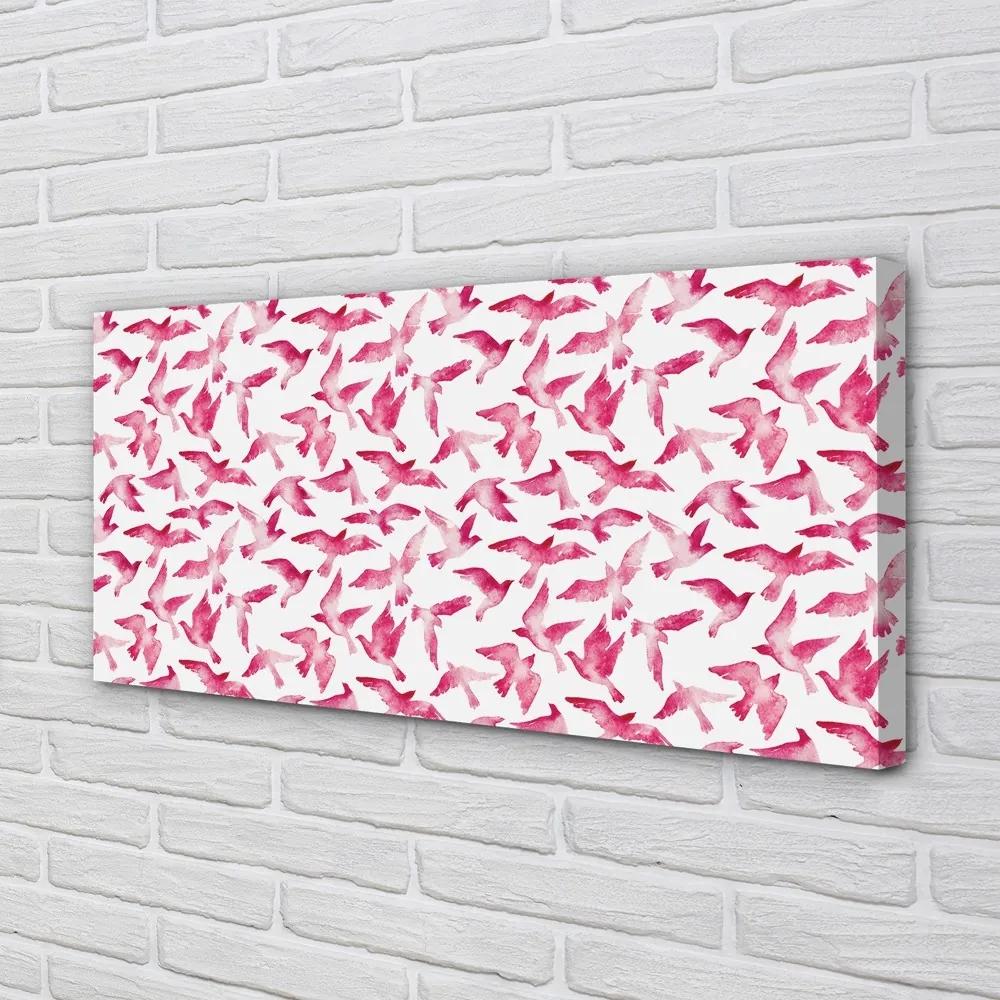 Obraz na plátne ružové vtáky 120x60 cm