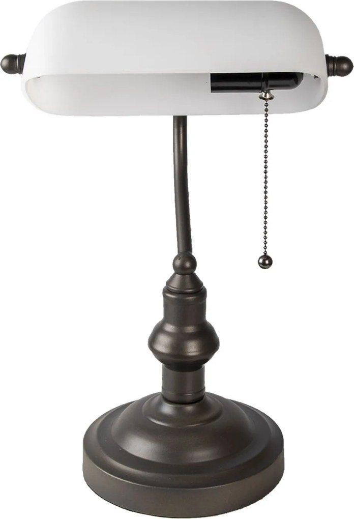 Kovová stolná lampa s bielym tienidlom Michel - Ø 27 * 40 cm E27 / max 1 * 60W