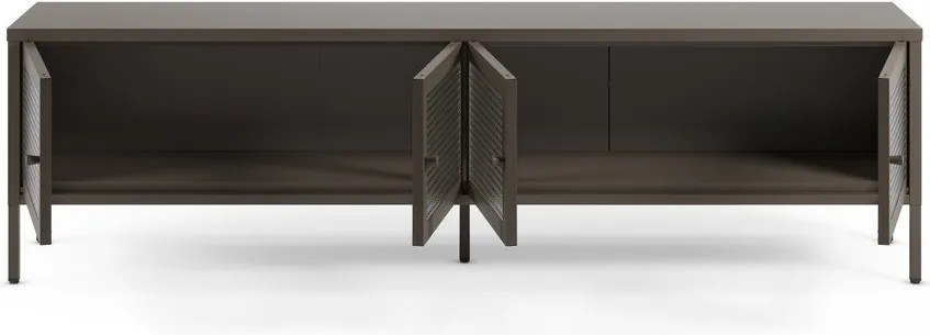 Sivý kovový TV stolík 160x50x35 cm Layna – Marckeric