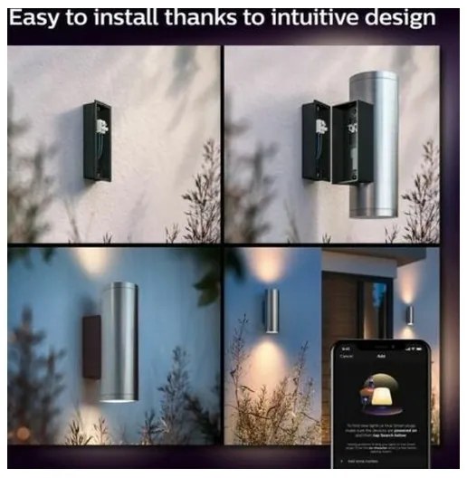 Philips 17463/47/P7 - LED RGBW Vonkajšie svietidlo Hue APPEAR 2xLED/8W/230V IP44