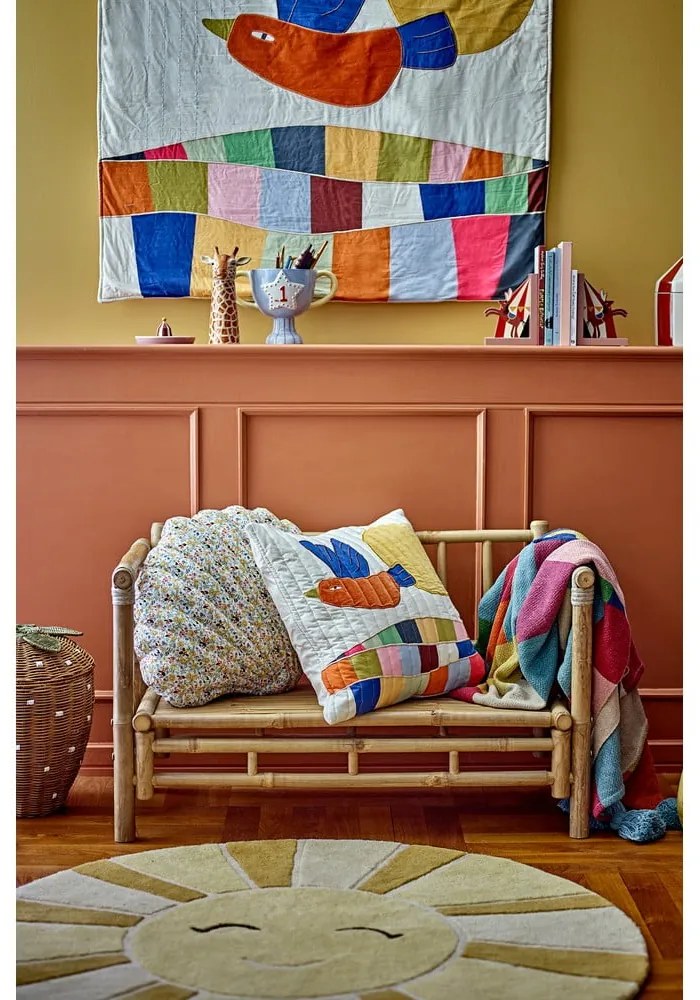 Béžový/jantárový vlnený detský koberec ø110 cm Sun – Bloomingville Mini