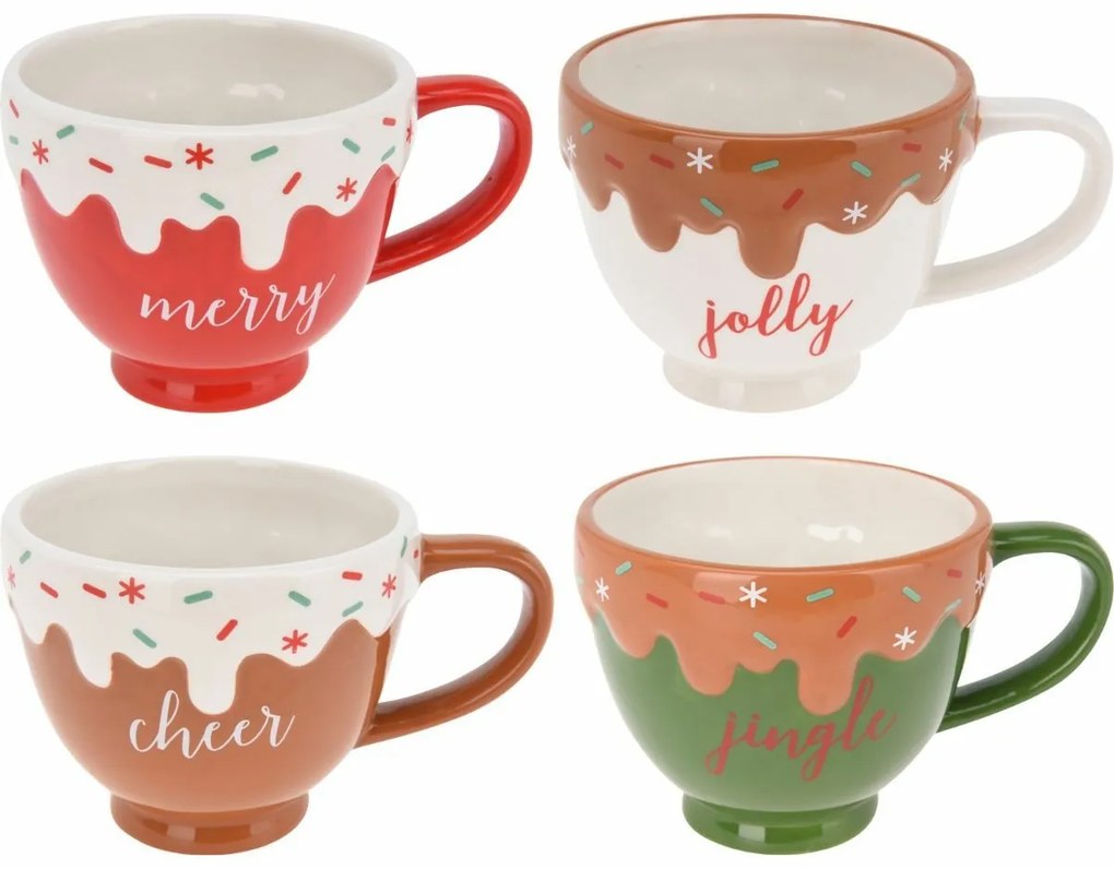 Súprava 4 keramických hrnčekov Frosting 350 ml