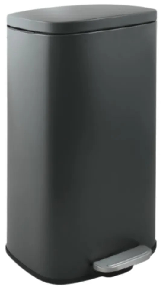 Tmavosivý nášľapný oceľový odpadkový kôš 50 l Akira – Spirella