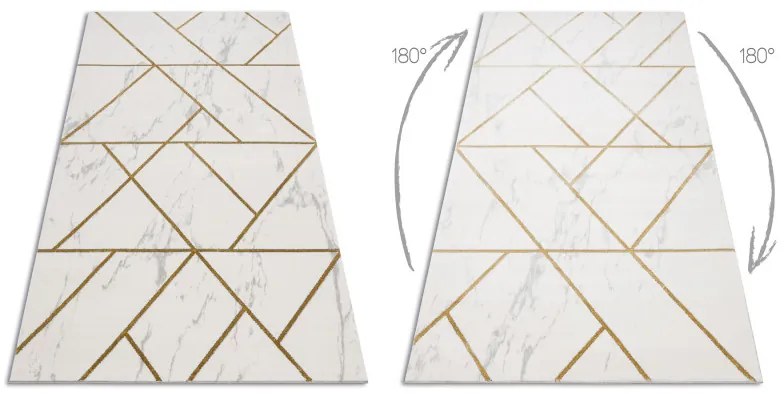 Dywany Łuszczów Kusový koberec Emerald geometric 1012 cream and gold - 120x170 cm