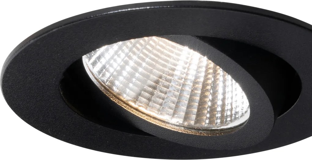 Sada 6 zapustených bodových svetiel čierna 6,8 cm vrátane LED 750 lm stmievateľné IP65 - Gaius