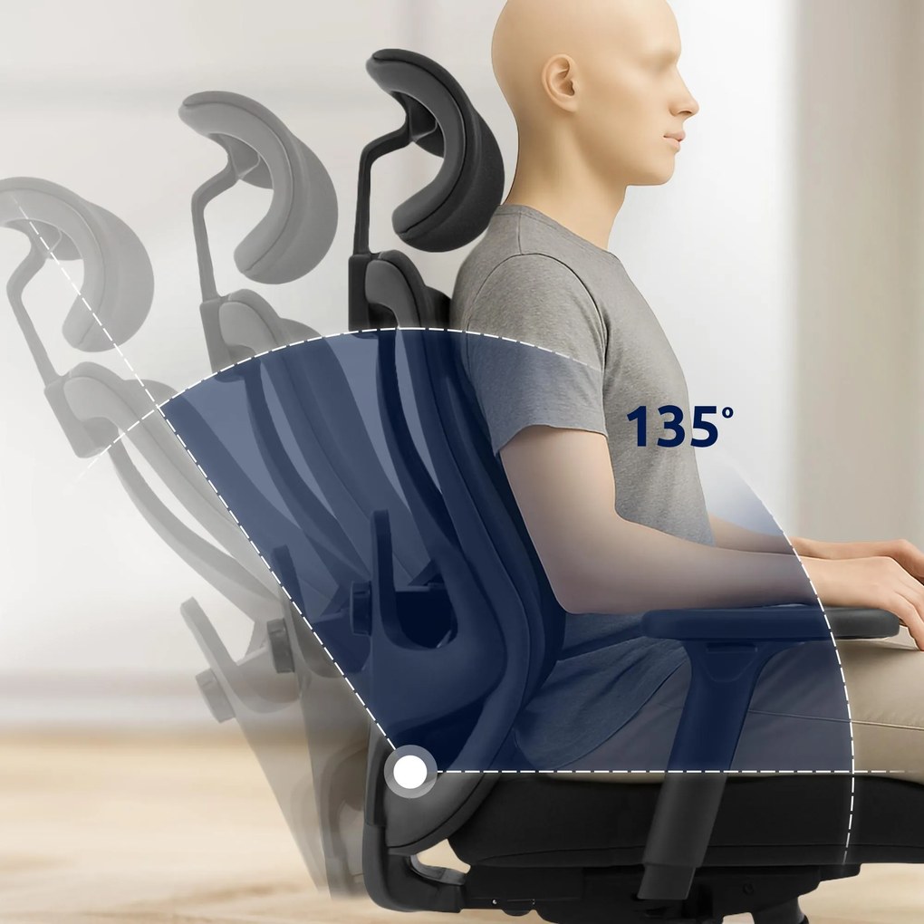 Kancelárska stolička Elisha - čierna