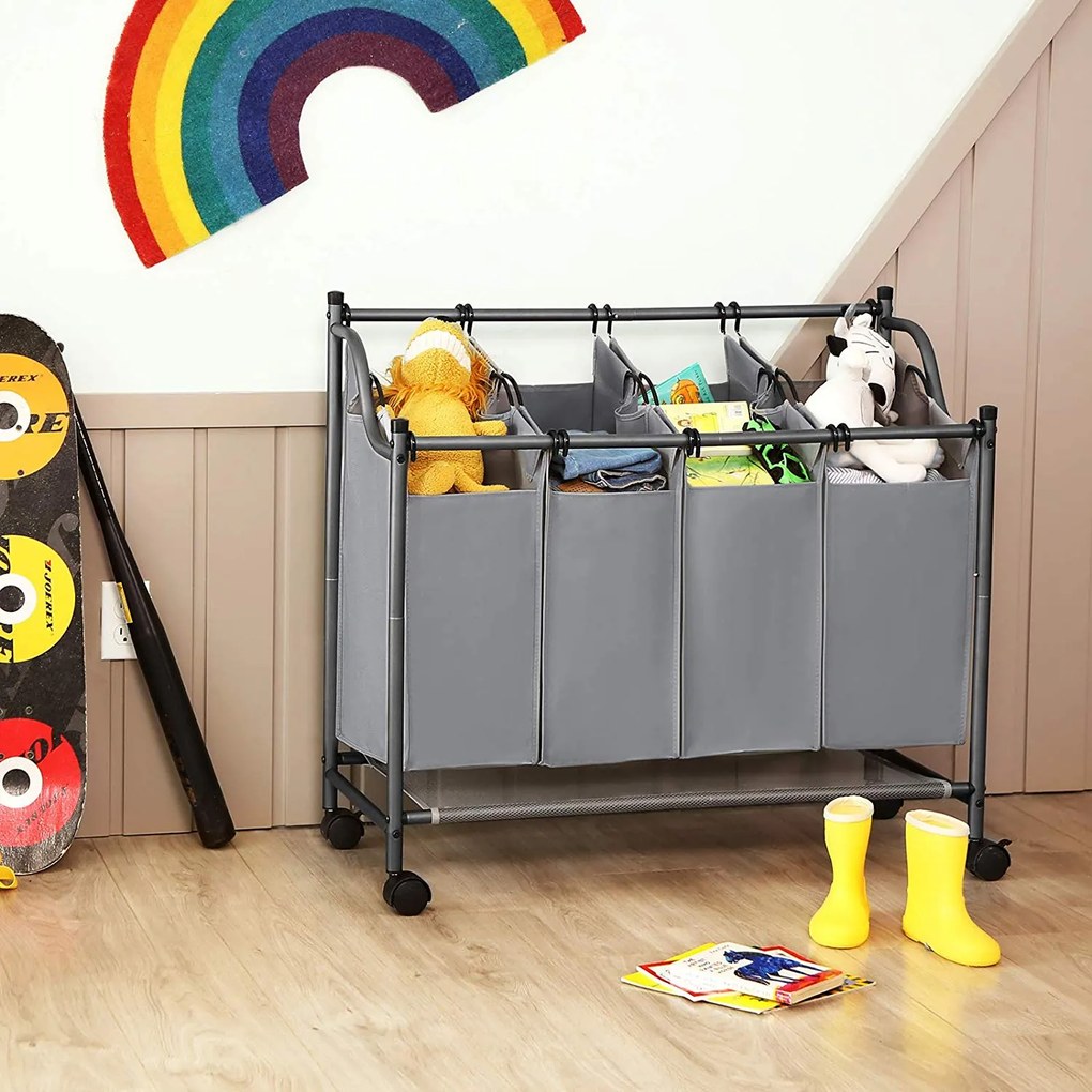 Kôš na bielizeň GERARD 4 x 35 L sivý