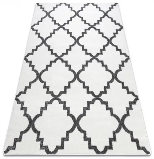 Kusový koberec SKETCH CAMERON biely/sivý trellis