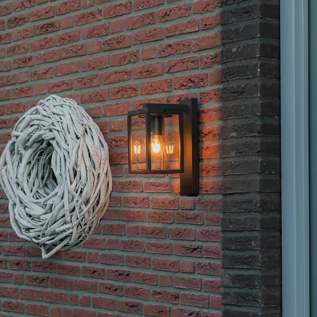 Priemyselná vonkajšia nástenná lampa čierna IP44 - Charlois